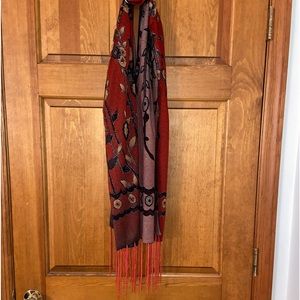 Red Floral Scarf